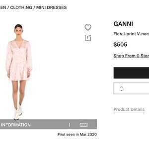 Ganni blakely printed silk-blend dress - Size:US 6